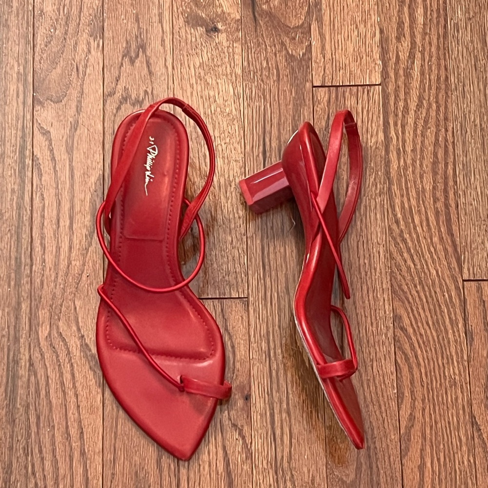 Designer Red Strappy Heeled Sandals